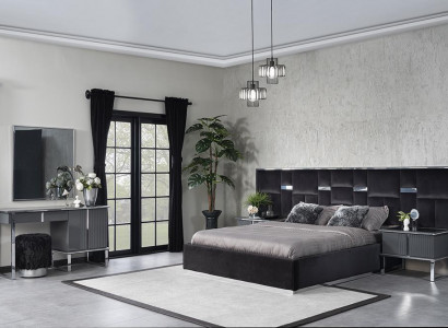 Bedroom complete design furniture bed 2x nightstands luxury dressing table